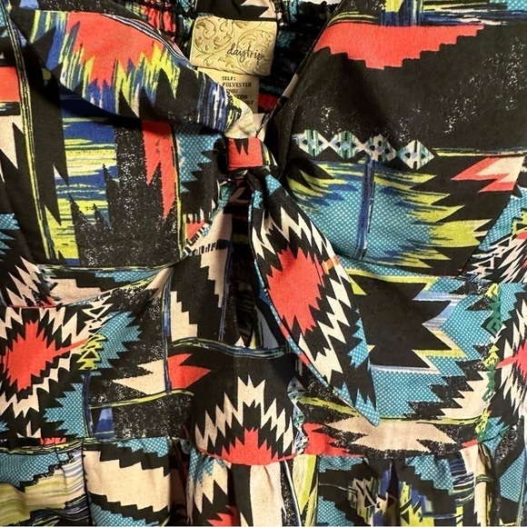 Aztec Print padded Dress Colorful Fun Size Large - Picture 5 of 7